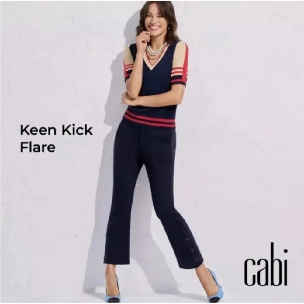 CAbi Navy Keen Kick Flare Pants